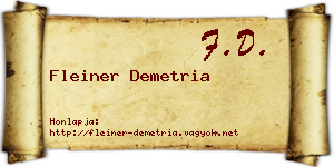 Fleiner Demetria névjegykártya